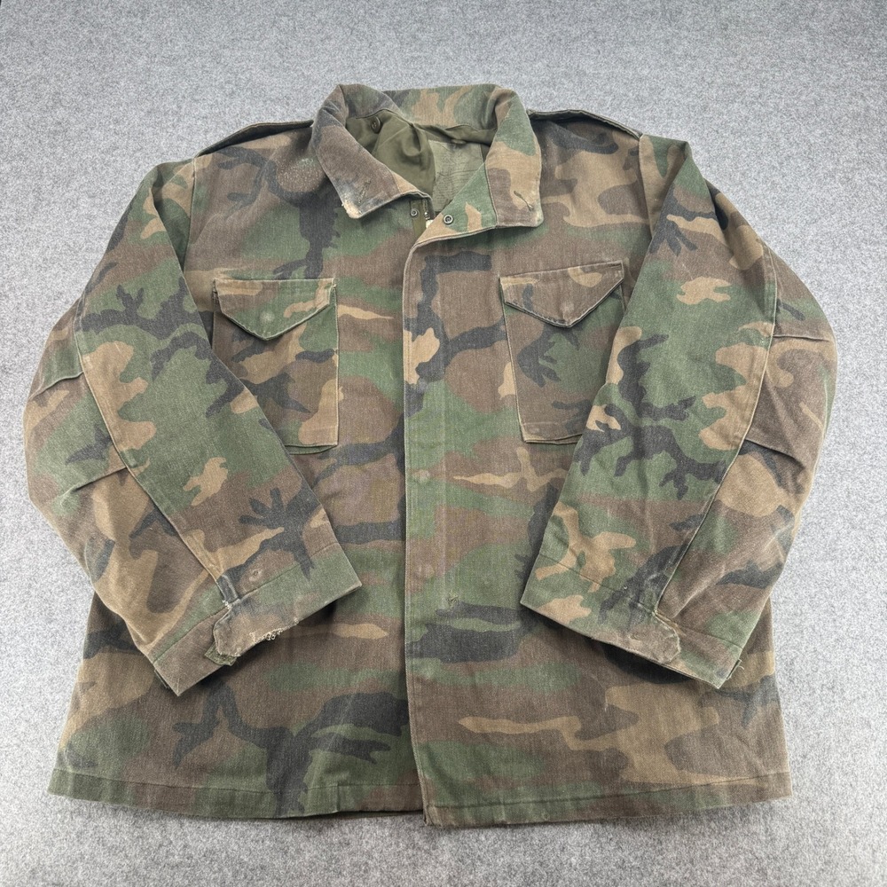 Vintage Lakeview Sportswear US Military M-65 Canvas Field Jacket Camo XL